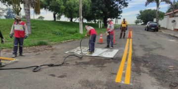 Hortolândia –  Prefeitura reforça sinalização de solo entre o Jd. Rosolém e o Jd. Adelaide