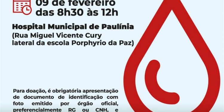 Paulínia – Hospital Municipal recebe campanha no dia 09 de fevereiro