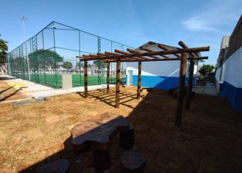 Hortolândia – Vestiário do novo campo de futebol society do Jardim Nova América recebe ajustes para ser inaugurado