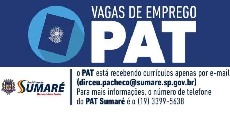 Sumaré – PAT de Sumaré tem 35 vagas de emprego