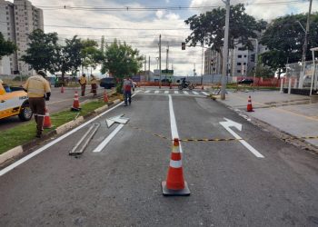 Hortolândia – Movimentado cruzamento no Jd. Amanda recebe reforço da segurança viária